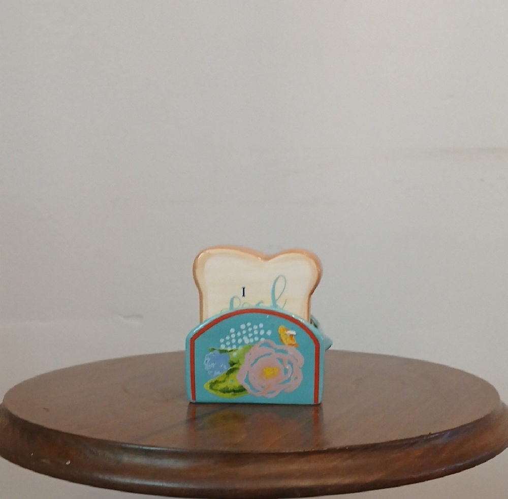 Floral Blue and Cream Toast Holder